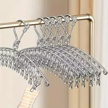 Вешалка для одежды для дома из нержавеющей стали, сушилка для одежды, балконная вешалка для сушки носков с 10/20 зажимами, вешалка для одежды
