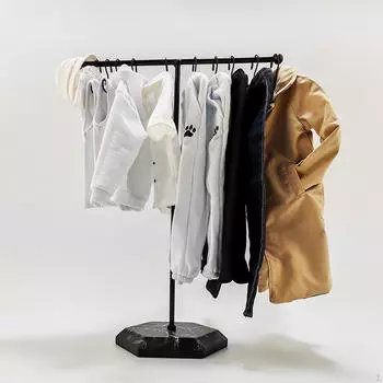 Вешалка для одежды для кукол 1/6 масштаба, мини-одежда для фигурок с вешалкой чёрный