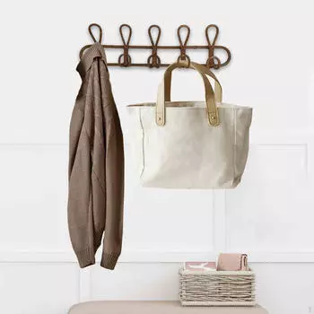 Вешалка для одежды Крючки для одежды Прочная отделка стен Практичная дверная вешалка из ротанга ручной работы для пальто 3 Hooks