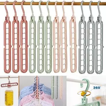 Вешалка для одежды многофункциональная круглая сушилка для одежды многофункциональная пластиковая вешалка для шарфов с 9 отверстиями для хранения одежды grey-1pc