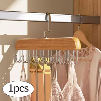 Вешалка для одежды на бретельках, пояс для нижнего белья, 8 крючков, органайзер для бюстгальтера, шарф для купания wood