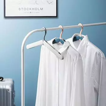 Вешалка для одежды портативная легкая складная дорожная складная вешалка с зажимом для дома розовый