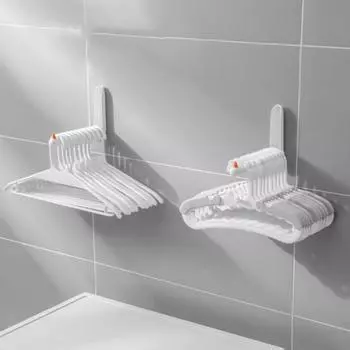 Вешалка для одежды, прочная несущая антикоррозийная складная стойка для хранения с гладкими краями, без заусенцев, вешалка-органайзер белый