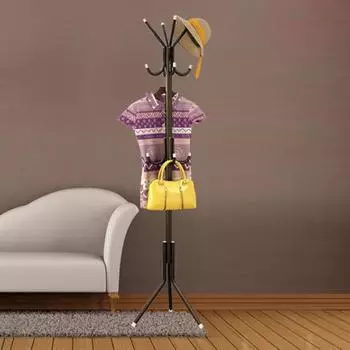 Вешалка для одежды с 12 крючками, отдельно стоящая вешалка для прихожей, спальни и офиса, металлическая вешалка для пальто, шляп и сумок синий