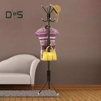 Вешалка для одежды с 12 крючками, отдельно стоящая вешалка для прихожей, спальни и офиса, металлическая вешалка для пальто, шляп и сумок белый