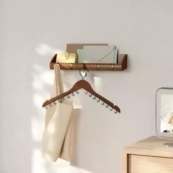 Вешалка для одежды с 16 крючками, нескользящая, из массива дерева, многофункциональная, экономящая место, вешалка для хранения ювелирных изделий, товары для дома