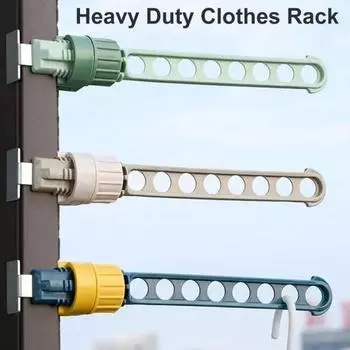 Вешалка для одежды с 8 отверстиями, крепление на оконную раму, портативная, регулируемая, прочная, для путешествий, держатель для сушки одежды, органайзер синий