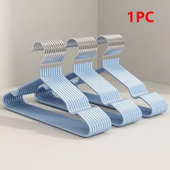 Вешалка для одежды с канавками для проветривания для детей и взрослых, металлическая, простая, толстая, нескользящая, пластиковая, синяя, зеленая