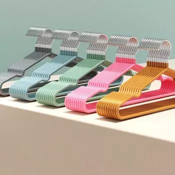 Вешалка для одежды с канавками для проветривания для детей и взрослых, металлическая, простая, толстая, нескользящая, пластиковая, синяя, зеленая