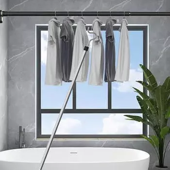 Вешалка для одежды с крючком, противоскользящая телескопическая вешалка с высоким рычагом, 129 см