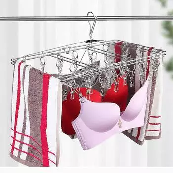 Вешалка для одежды с несколькими зажимами, складная и утолщенная, 24/40/52, с зажимом для носков, ветрозащитная вешалка для одежды 24 clamp