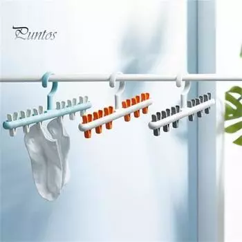 Вешалка для одежды с одной линией, многозажимная, полипропиленовая, устойчивая к трещинам, вращающаяся на 360 градусов, стойка для одежды, хозяйственные принадлежности синий