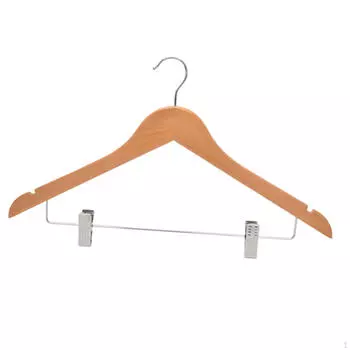 Вешалка для одежды с зажимами Легкие деревянные брюки для шкафа для юбок, Black