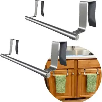 Вешалка для одежды, вешалка для полотенец в ванной комнате, многоцелевая вешалка для полотенец из нержавеющей стали с одним стержнем, бесплатная вешалка для тряпок на дверцу шкафа