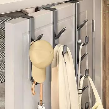 Вешалка для одежды за дверью, крючки для пальто и шляп на 3/5/7 штук для спальни, общежития, органайзер для дома из углеродистой стали, аксессуары для хранения вещей 1PCS