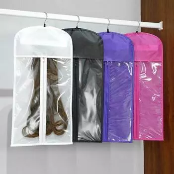 Вешалка для парика. Держатель для наращивания волос. Пылезащитное хранилище с крючком. Влагостойкий прозрачный чехол для парика. белый