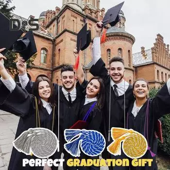 Вешалка для почетной веревки для выпускного, толстая витая веревка с кисточкой, длина 1,7 м, цветная плотная вязка, бакалавр, магистр, почетная веревка для выпускного темно-синий