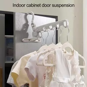 Вешалка для полотенец, дверной задний крючок, сверхмощный многофункциональный складной органайзер с 5 отверстиями, товары для дома белый