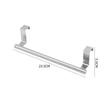 Вешалка для полотенец из нержавеющей стали, держатель для полотенец в ванной комнате, подставка для кухонного шкафа, подвесной органайзер на двери полки, настенная вешалка для полотенец S серебряный