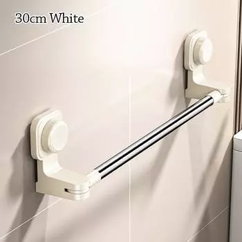 Вешалка для полотенец на присоске, регулируемая вешалка для тапочек, новые штанги для полотенец 30cm White
