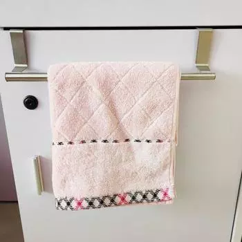 Вешалка для полотенец над дверью шкафа, регулируемая длина, органайзер для полотенец в ванной комнате, нет