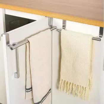 Вешалка для полотенец над дверью шкафа, регулируемая длина, органайзер для полотенец в ванной, не требуется сверление, вешалка для полотенец, устойчивая к ржавчине и влаге, нержавеющая сталь