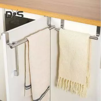 Вешалка для полотенец над дверью шкафа, регулируемая длина, органайзер для полотенец в ванной, не требуется сверление, вешалка для полотенец, устойчивая к ржавчине и влаге, нержавеющая сталь