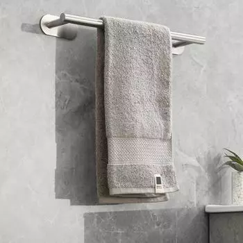 Вешалка для полотенец Настенная Без перфорации Самоклеящаяся Большая несущая способность Водонепроницаемая Противоскользящая Ванная комната Держатель для кухонных полотенец Органайзер для полотенец Ручка для полотенец серебряный