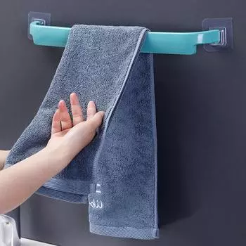 Вешалка для полотенец, не требующая пробивки, удлиненная ванная комната, классная настенная вешалка для полотенец с двумя перекладинами, туалет, вешалка для тапочек с одной перекладиной жёлтый