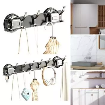 Вешалка для полотенец с присоской Полированная поверхность Устойчива к коррозии Простая установка Вешалка для полотенец и шляп A серый