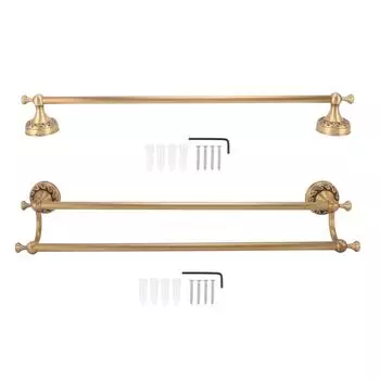 Вешалка для полотенец в ванной комнате, медная, антикварная, настенная, держатель для полотенец, штанга для дома и отеля Single