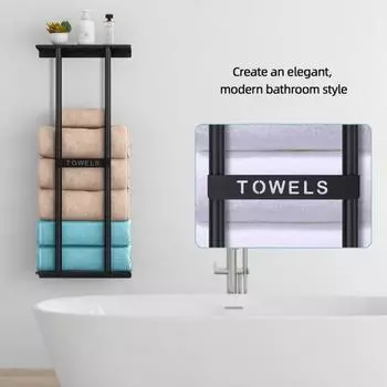 Вешалка для полотенец в ванной комнате, настенная металлическая полка, прочная, долговечная, устойчивая к ржавчине, полая структура, легко