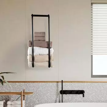 Вешалка для полотенец Yousheng из нержавеющей стали с винтами, настенное крепление, современная сверхмощная компактная вертикальная ванна, органайзер для полотенец для душа, принадлежности для ванной комнаты серебряный