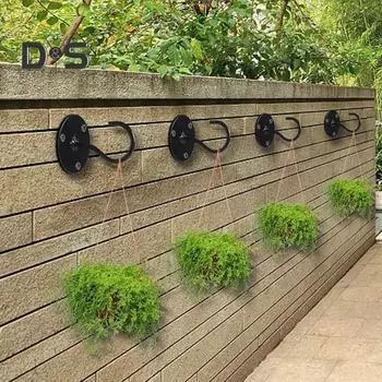 Вешалка для растений, внутренний крючок, устойчивый к коррозии, прочный, выдерживающий нагрузку, декоративный, прочный, настенный крючок, вешалка для фонаря A чёрный