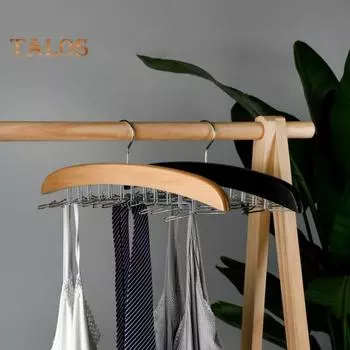 Вешалка для ремня Деревянная стойка для хранения ремней с 12 крючками Органайзер для шкафа Экономия места Ремень Сумка для рукоделия Подвесной держатель для спальни хаки