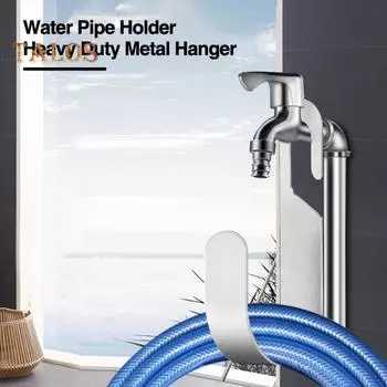 Вешалка для садового шланга из нержавеющей стали, настенное крепление, крючок для поливочной трубы, прочный держатель для сельскохозяйственных труб, органайзер для хранения в саду, гараже, дворе серебряный