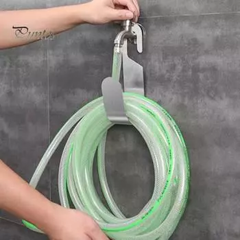 Вешалка для садового шланга из нержавеющей стали, настенное крепление, крючок для поливочной трубы, прочный держатель для сельскохозяйственных труб, органайзер для хранения в саду, гараже, дворе серебряный