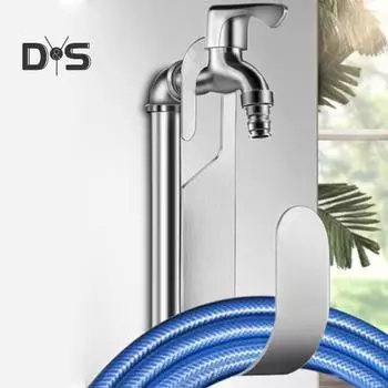 Вешалка для садового шланга из нержавеющей стали, настенное крепление, крючок для поливочной трубы, прочный держатель для сельскохозяйственных труб, органайзер для хранения в саду, гараже, дворе серебряный