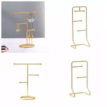 Вешалка для сережек Металлическая стойка для ювелирных изделий Держатель для сережек Органайзер для ювелирных изделий для женщин B