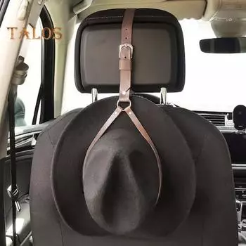 Вешалка для шляп, простая установка, автомобильный держатель для хранения ковбойской шляпы, органайзер для автомобильных сидений из искусственной кожи, органайзер для шляп темно-коричневого