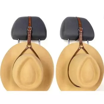 Вешалка для шляпы из искусственной кожи, ковбойская кепка, подвесная полка для ремня, подставка для хранения автомобильной солнцезащитной шляпы, органайзер для подголовника автомобиля