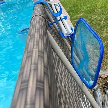 Вешалка для столбов для бассейна Аксессуары для палубы бассейна с двойным крючком Крючок для скиммера для бассейна Крючок для скиммера для бассейна Телескопические регулируемые крючки для ограждения One Size