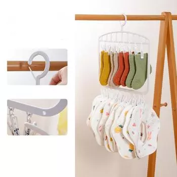Вешалка для сушки носков в один/два слоя, экономящая место, вешалка для шкафа, новая подвесная сушилка, носки White 1