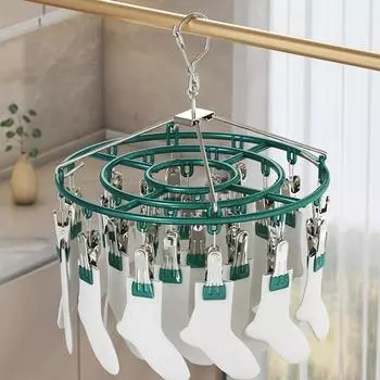 Вешалка для сушки одежды из нержавеющей стали, ветрозащитная вешалка для одежды, зажимы для носков, полотенец, бюстгальтеров, вешалки для белья, держатели для нижнего белья и носков