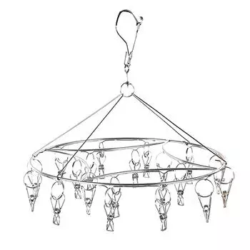 Вешалка для сушки одежды из нержавеющей стали с несколькими зажимами для нижнего белья, носков, шляп