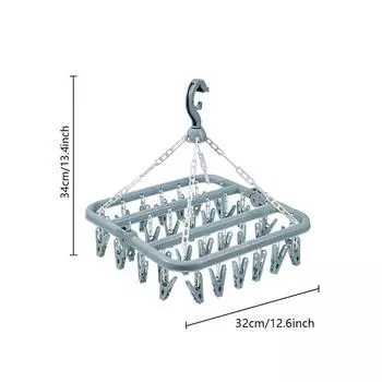 Вешалка для сушки одежды с 32 зажимами/8 зажимами для носков, сушка нижнего белья, складная вешалка для белья