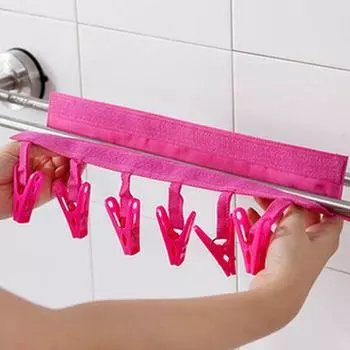 Вешалка для ванной комнаты, прищепка для путешествий, портативная складная вешалка для одежды, зажимы для полотенец чёрный