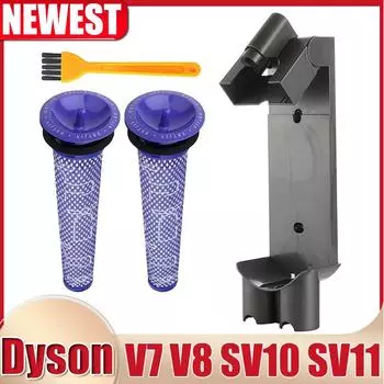Вешалка для зарядного устройства и фильтр для Dyson V7 V8 SV10 SV11 Series Handheld Vacuum Cleaner Accessories Зарядный кронштейн Настенное крепление