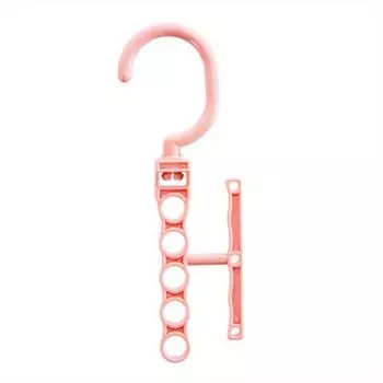 Вешалка с 5 отверстиями и ручкой для экономии места. Волшебные крючки. Органайзер для шкафа для экономии места. розовый