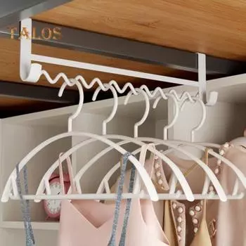 Вешалка с фиксированным крючком волнообразной формы для хранения, 2 цвета, практичная вешалка без дырокола, крючок, аксессуары для спальни белый